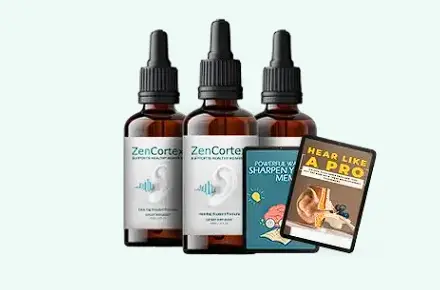 ZenCortex bottles shown with two digital guides