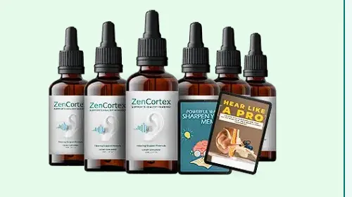 ZenCortex six-bottle package shown with two digital guides
